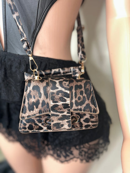 Mini cheetah print purse
